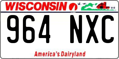 WI license plate 964NXC