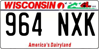 WI license plate 964NXK