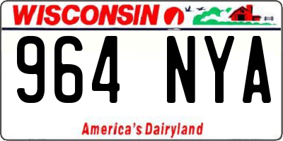 WI license plate 964NYA