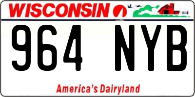 WI license plate 964NYB