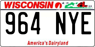 WI license plate 964NYE