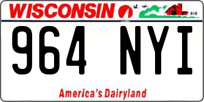 WI license plate 964NYI
