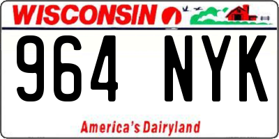 WI license plate 964NYK
