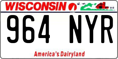WI license plate 964NYR