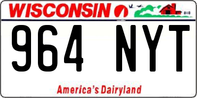 WI license plate 964NYT