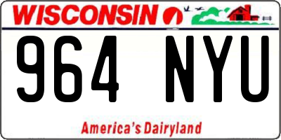 WI license plate 964NYU
