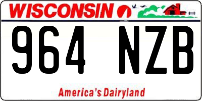 WI license plate 964NZB
