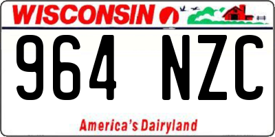 WI license plate 964NZC