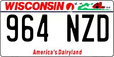 WI license plate 964NZD