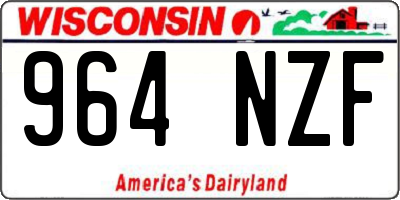 WI license plate 964NZF
