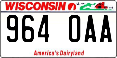 WI license plate 964OAA