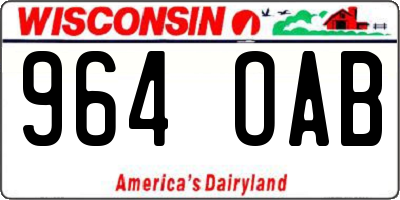 WI license plate 964OAB