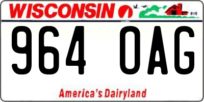 WI license plate 964OAG