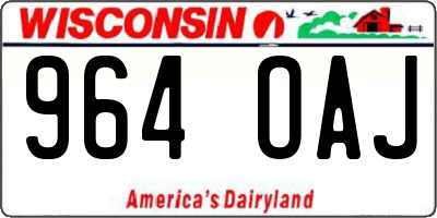 WI license plate 964OAJ