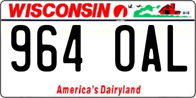 WI license plate 964OAL