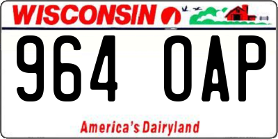 WI license plate 964OAP