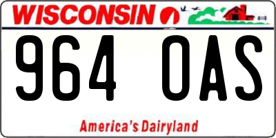 WI license plate 964OAS