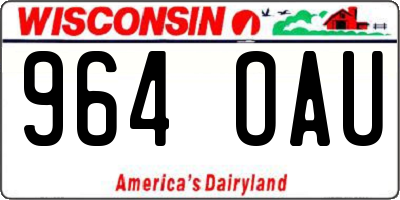 WI license plate 964OAU