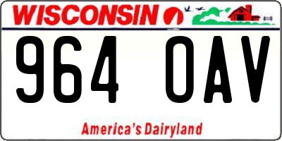 WI license plate 964OAV