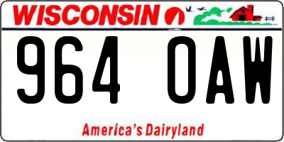 WI license plate 964OAW