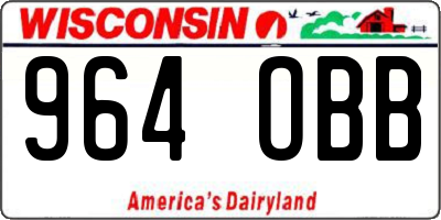 WI license plate 964OBB