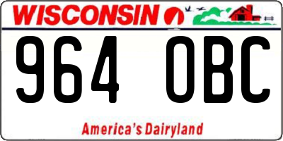 WI license plate 964OBC