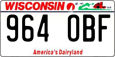 WI license plate 964OBF