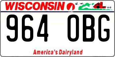 WI license plate 964OBG