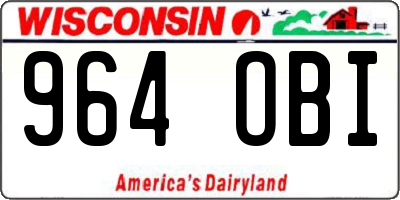 WI license plate 964OBI