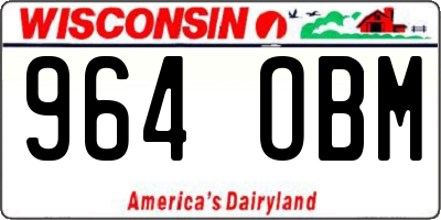 WI license plate 964OBM