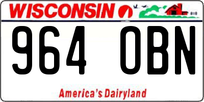 WI license plate 964OBN