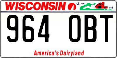 WI license plate 964OBT