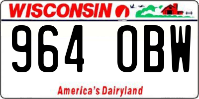 WI license plate 964OBW