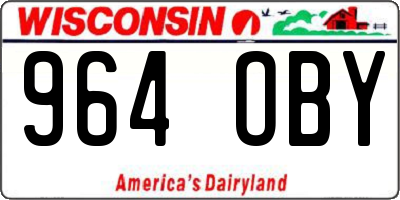WI license plate 964OBY