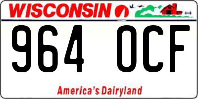 WI license plate 964OCF