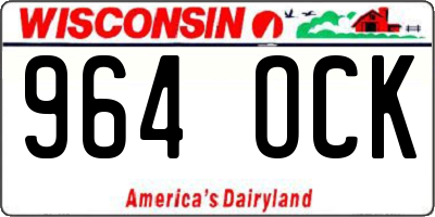 WI license plate 964OCK