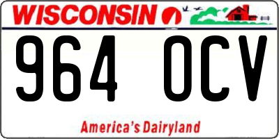 WI license plate 964OCV