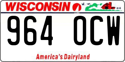 WI license plate 964OCW