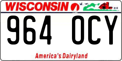 WI license plate 964OCY