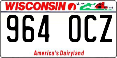 WI license plate 964OCZ