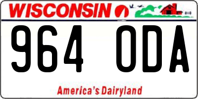 WI license plate 964ODA