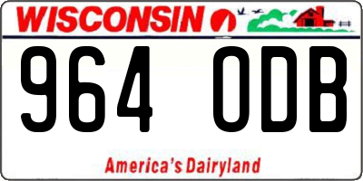 WI license plate 964ODB