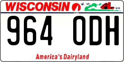 WI license plate 964ODH