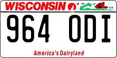 WI license plate 964ODI