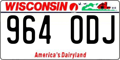 WI license plate 964ODJ