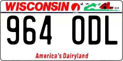 WI license plate 964ODL