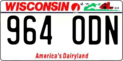 WI license plate 964ODN