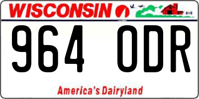 WI license plate 964ODR