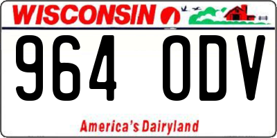 WI license plate 964ODV