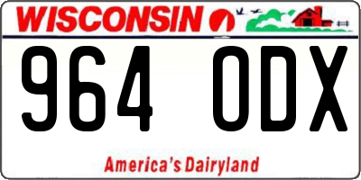 WI license plate 964ODX